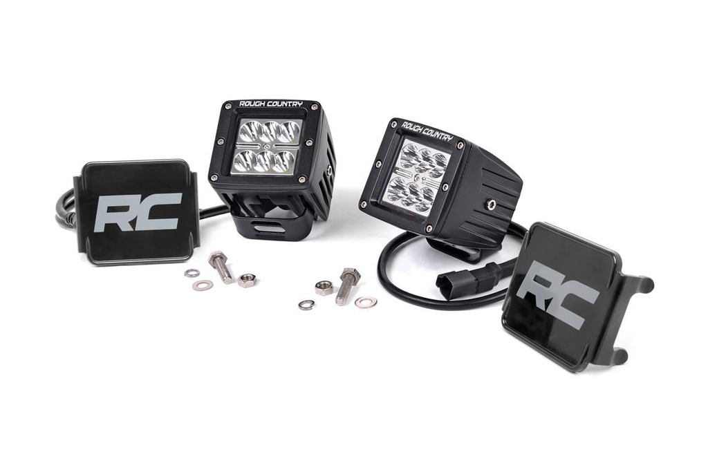 Rough Country Black Series Paire de lumières à DEL | 2 po | DRL Cool White