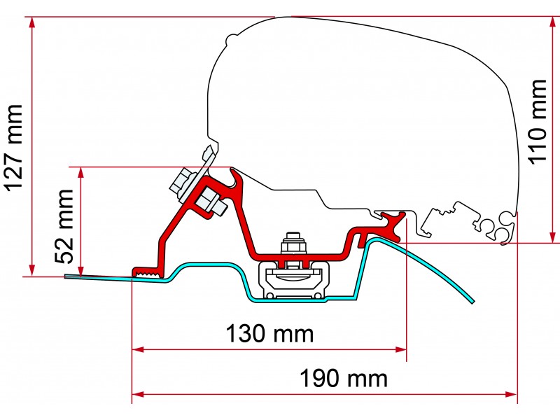Fiamma F80s | Support pour Sprinter avec rails d'origine (98655-772)