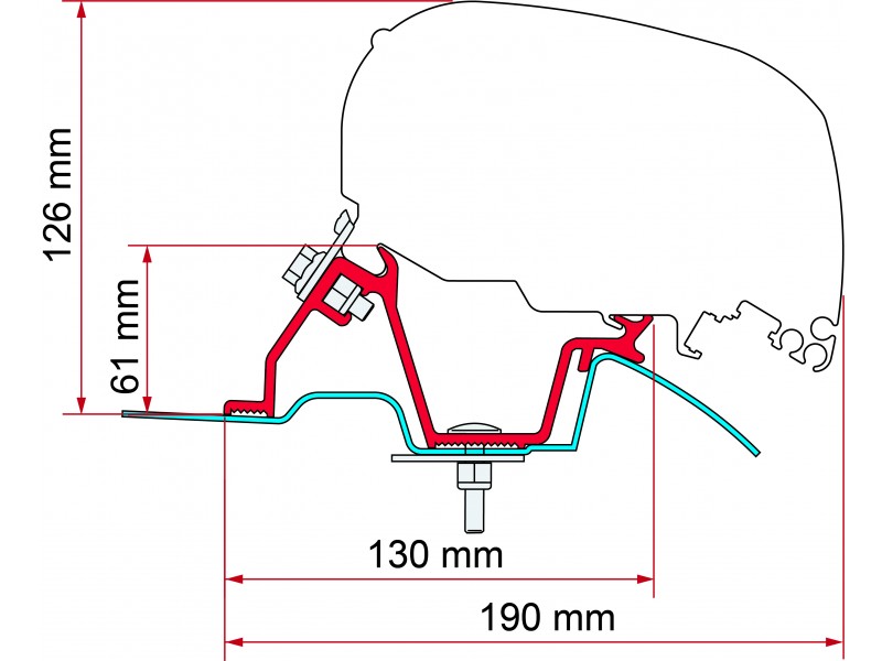 Fiamma F80s | Support pour Sprinter sans rail d'origine (98655-746)