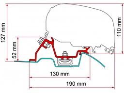 [950-D257A] Fiamma F80s | Sprinter w. OEM rails Bracket (98655-772)